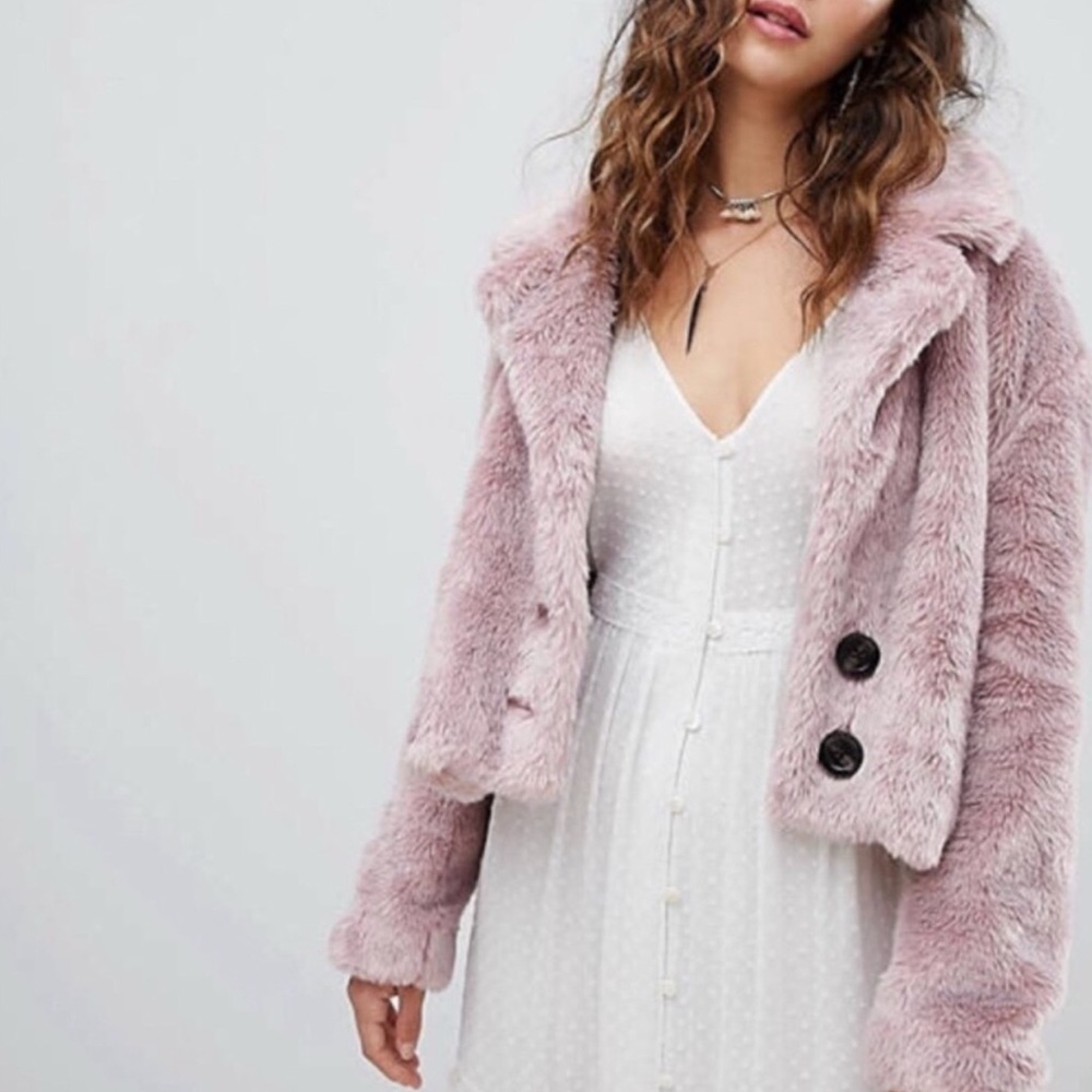 Free People Mena Faux Fur Jacket